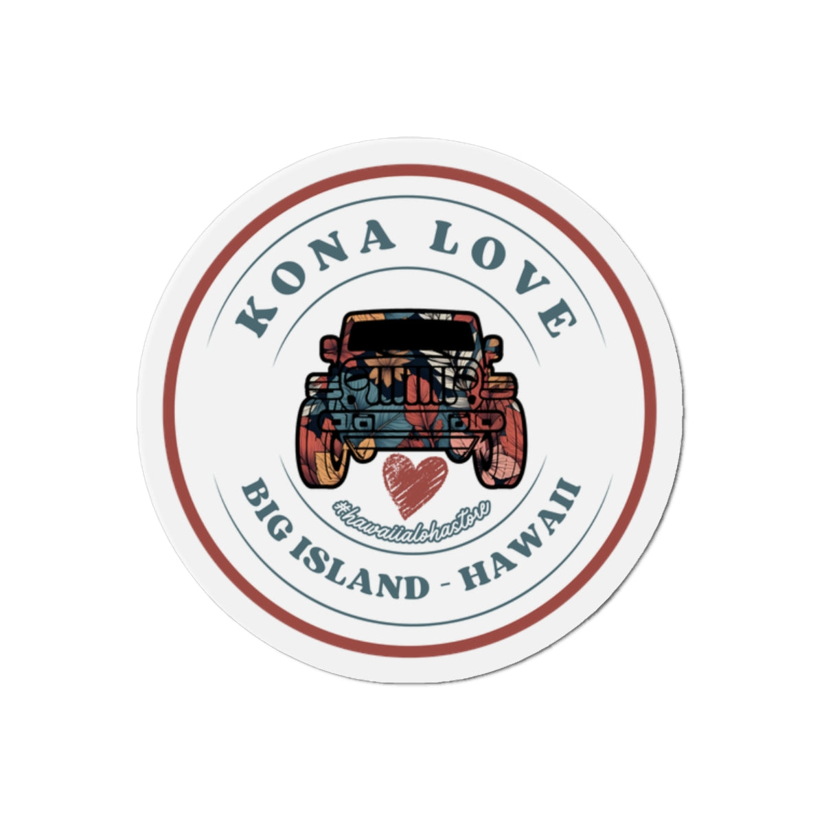 Kona Love (Fern) Jeep Magnet | Big Island Hawaii