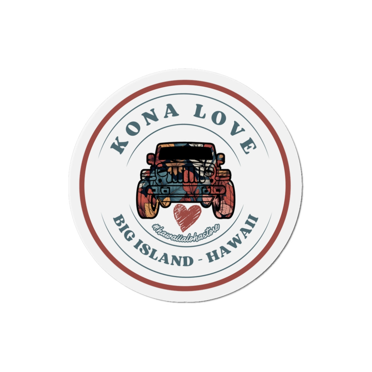 Kona Love (Fern) Jeep Magnet | Big Island Hawaii