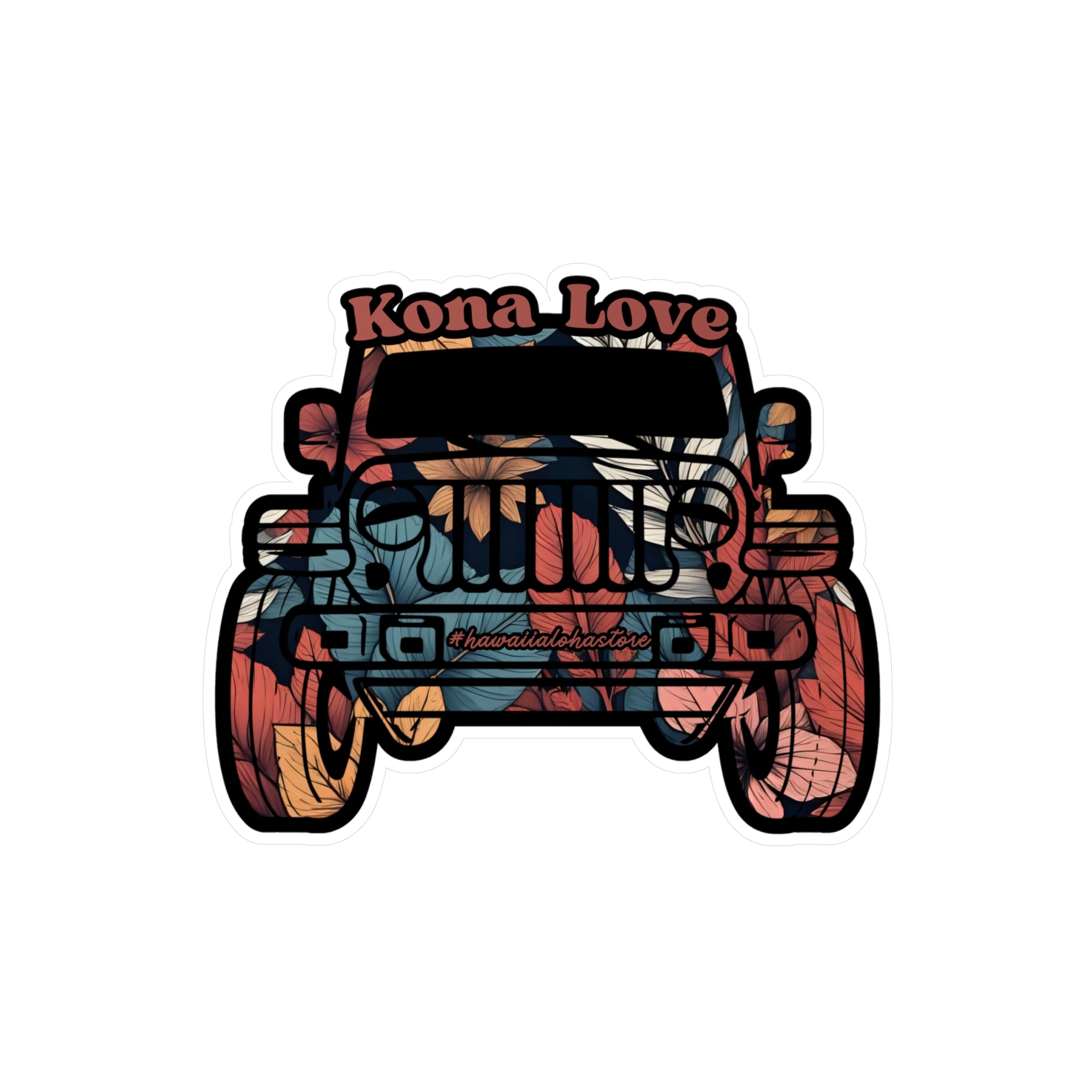 Kona Love (Fern) Jeep Sticker | Vinyl Decal