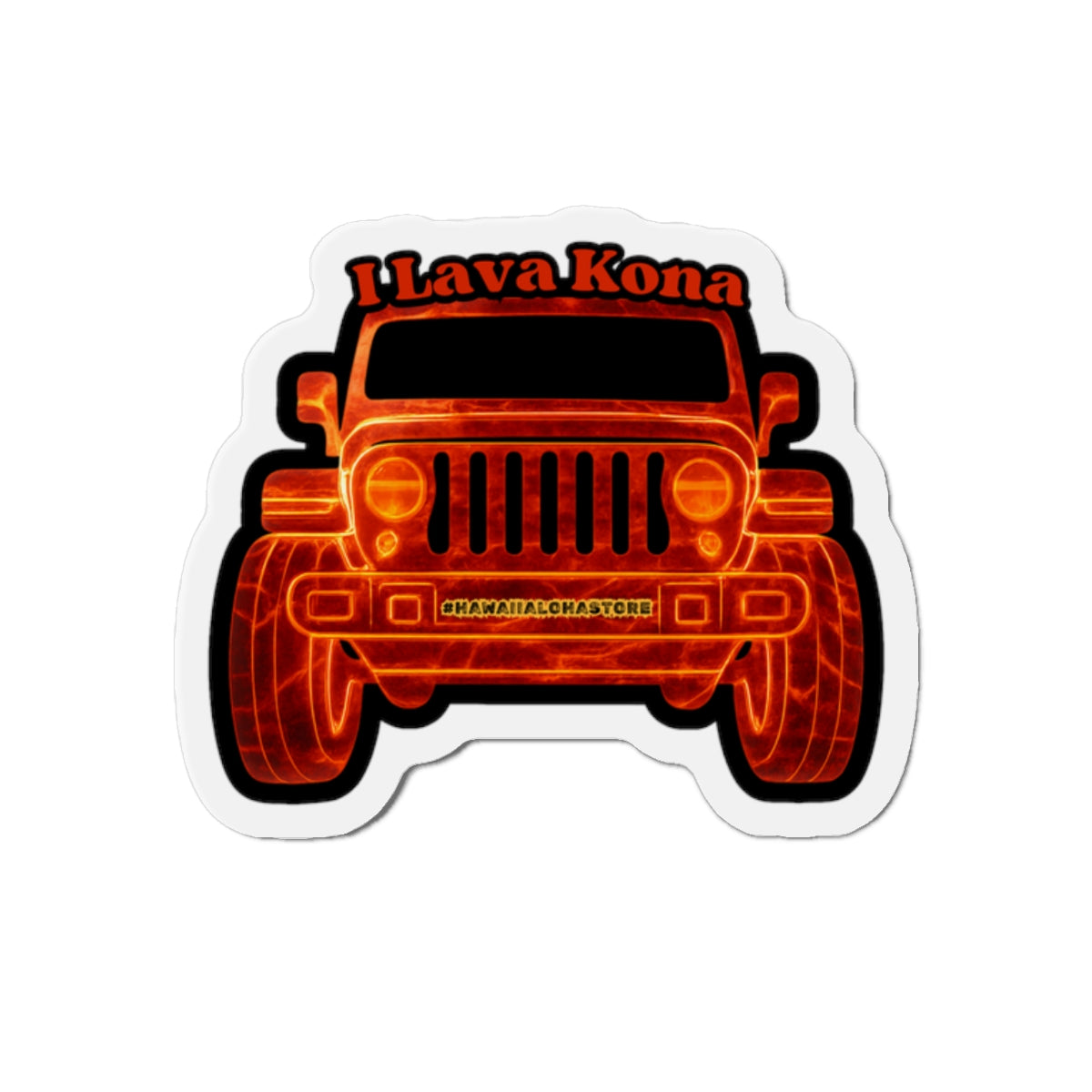 I Lava Kona Jeep Magnet | Lava Print