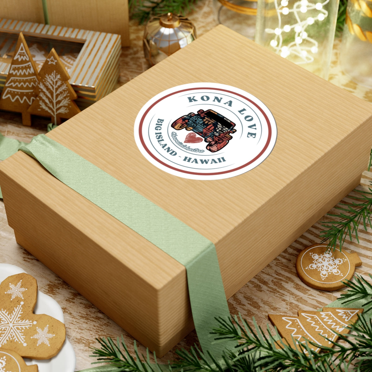 Kona Love (Fern) Jeep Sticker | Big Island Hawaii Decal