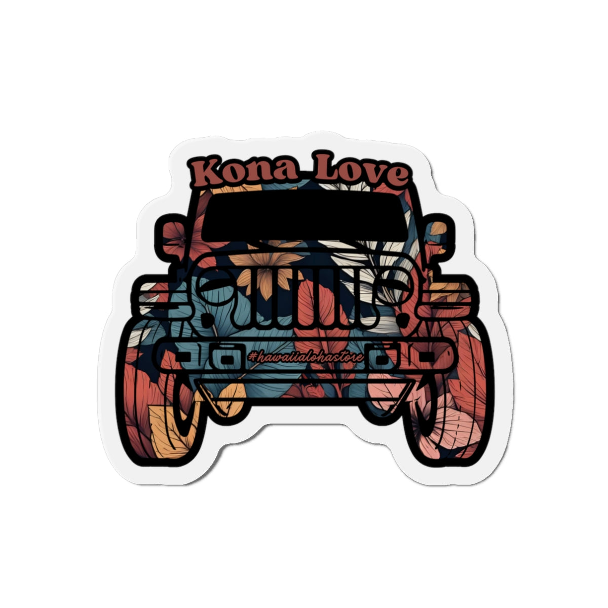 Kona Love (Fern) Jeep Die-Cut Magnet