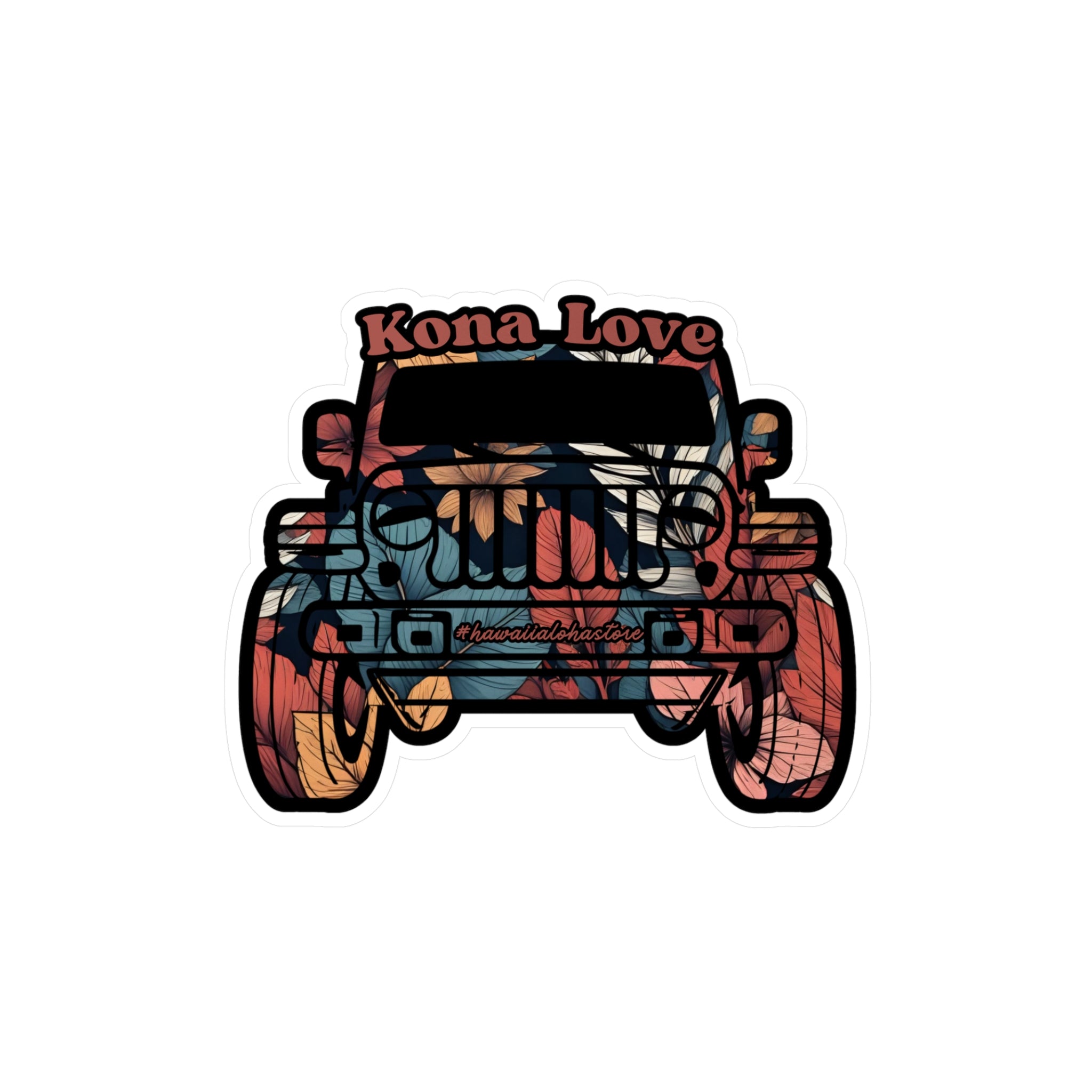 Kona Love (Fern) Jeep Sticker | Vinyl Decal