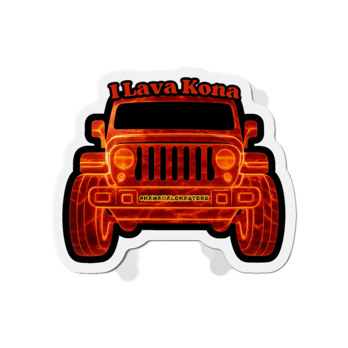 I Lava Kona Jeep Magnet | Lava Print