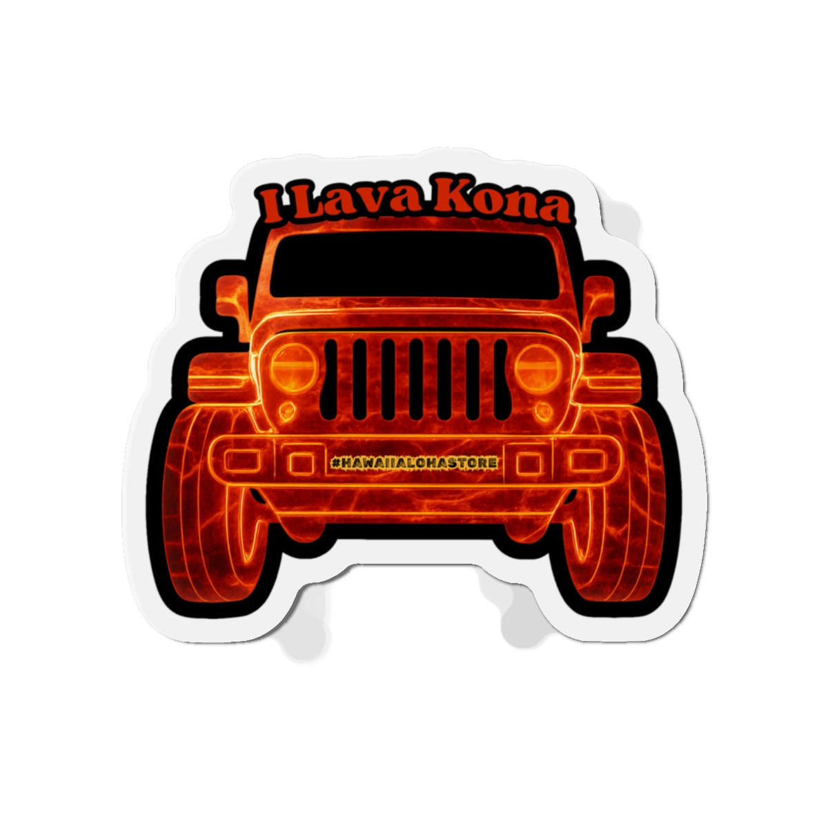 I Lava Kona Jeep Magnet | Lava Print