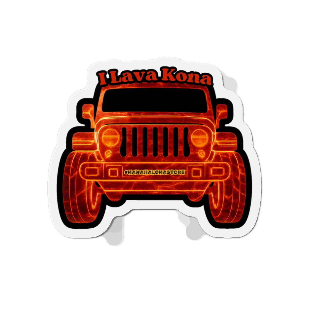 I Lava Kona Jeep Magnet | Lava Print