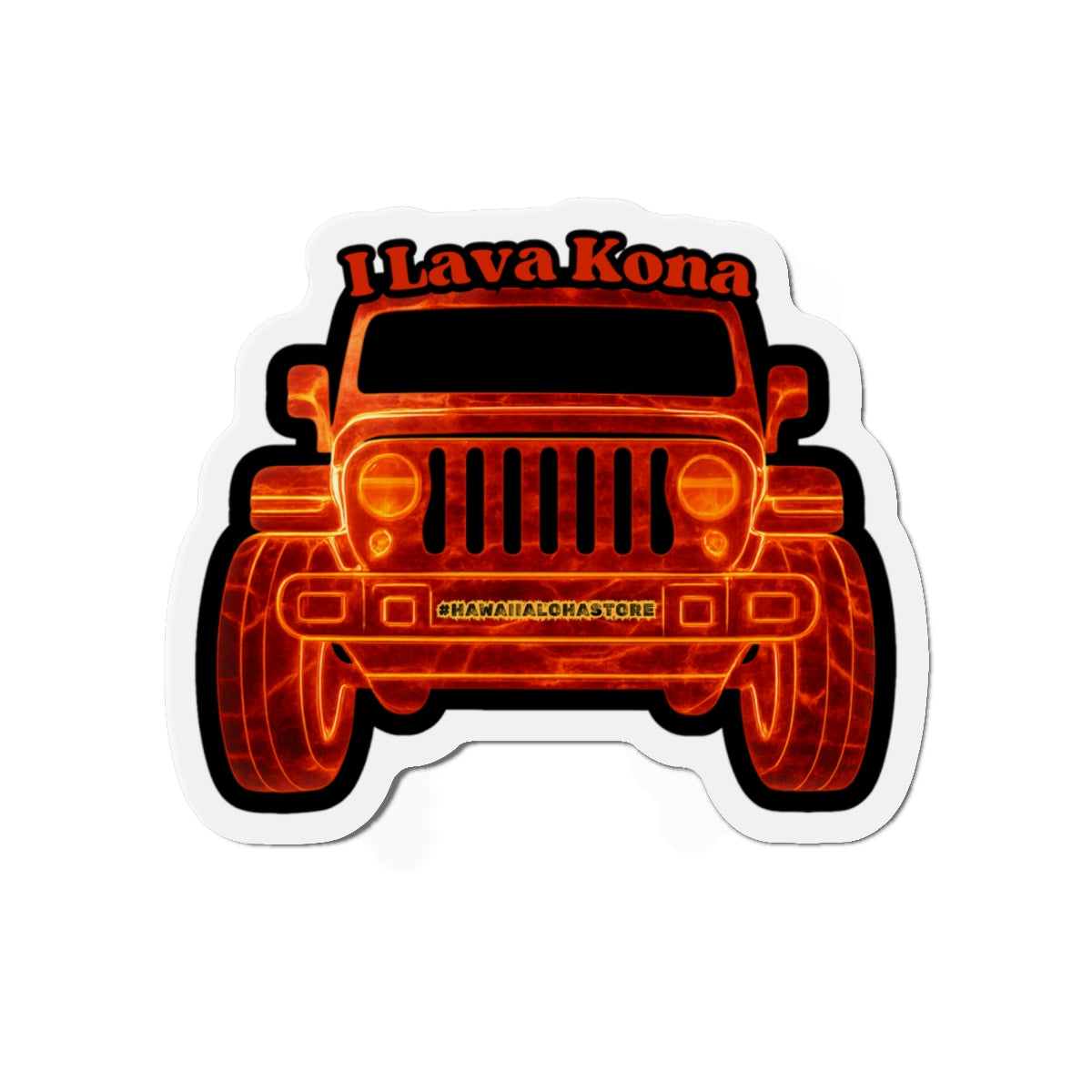 I Lava Kona Jeep Magnet | Lava Print